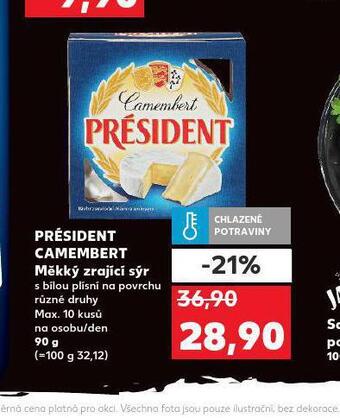 Kaufland Président camembert nabídka