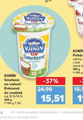 Kaufland Kunín smetana na vaření nabídka