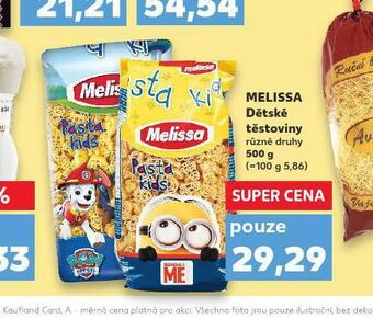 Kaufland Melissa dětské těstoviny nabídka