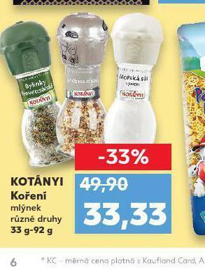 Kaufland Kotányi koření nabídka
