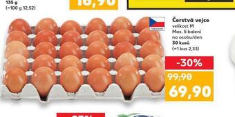 Kaufland Čerstvá vejce m 30 ks nabídka