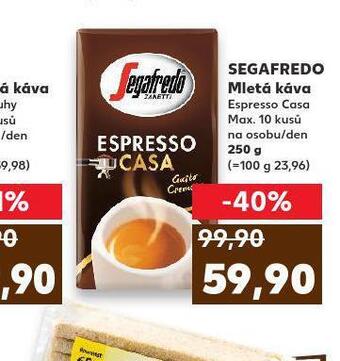 Kaufland Segafredo mletá káva nabídka