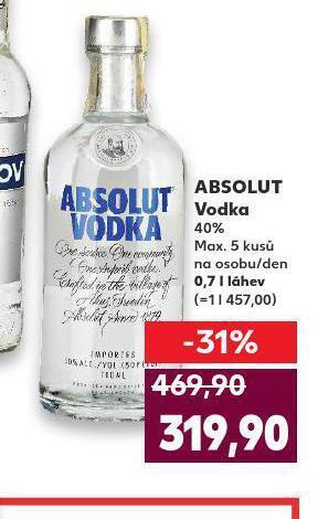 Kaufland Absolut vodka nabídka