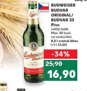 Kaufland Pivo budweiser budvar original nabídka