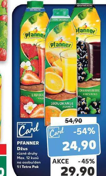 Kaufland Pfanner džus nabídka