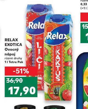Kaufland Relax exotica ovocný nápoj nabídka