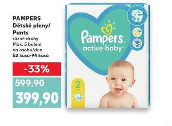 Kaufland Pampers dětské plenky nabídka
