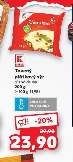 Kaufland Tavený plátkový sýr nabídka