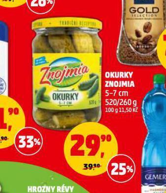 Penny Market Okurky znojmia nabídka