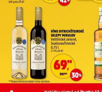 Penny Market Víno ditrichštejnské sklepy mikulov veltínské zelené nabídka