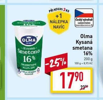 Billa Olma kysaná smetana nabídka