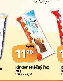 Coop Kinder mléčný řez nabídka