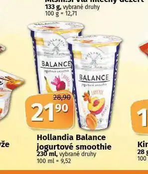Coop Hollandia balance jogurtové smoothie nabídka