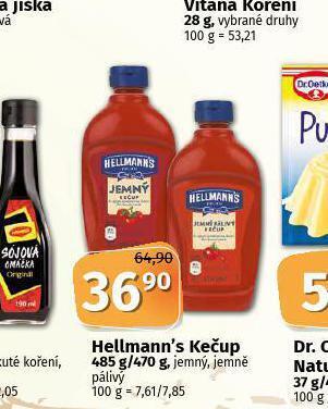 Coop Hellmann's kečup nabídka