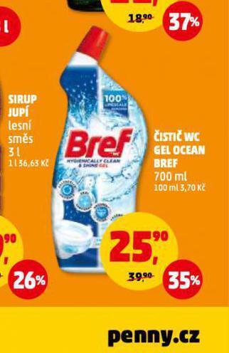 Penny Market Bref čistič wc gel ocean nabídka