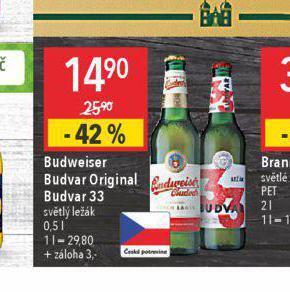 Globus Pivo budweiser budvar original nabídka