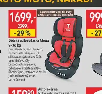 Dětská autosedačka mona 9-36 kg