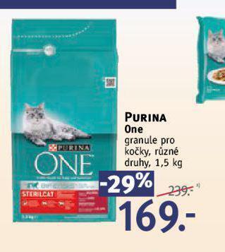 Rossmann Purina one granule pro kočky nabídka