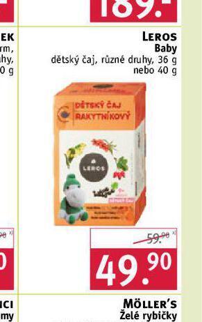 Rossmann Leros baby dětský čaj nabídka