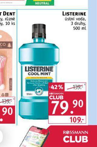 Rossmann Listerine ústní voda nabídka