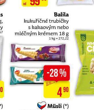 Teta Balina kukuřičné trubičky nabídka