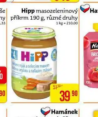 Teta Hipp bio masozeleninové příkrmy nabídka