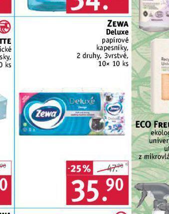 Rossmann Zewa deluxe papírové kapesníky nabídka