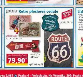 Norma Retro plechová cedule nabídka
