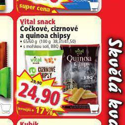 Norma Vital snack čočkové, cizrnové a quinoa chipsy nabídka