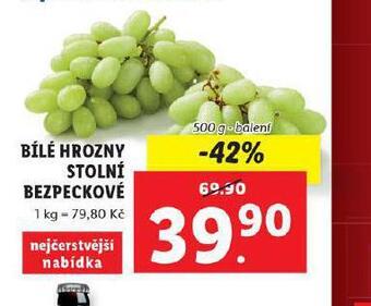 Lidl Bílé hrozny stolní bezpeckové nabídka