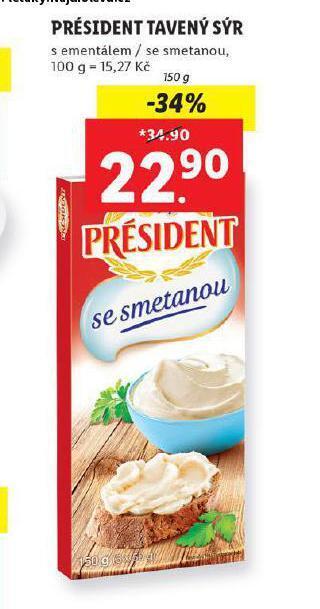 Lidl Président tavený sýr nabídka