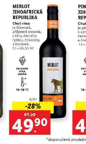 Lidl Merlot jihoafrická republika nabídka