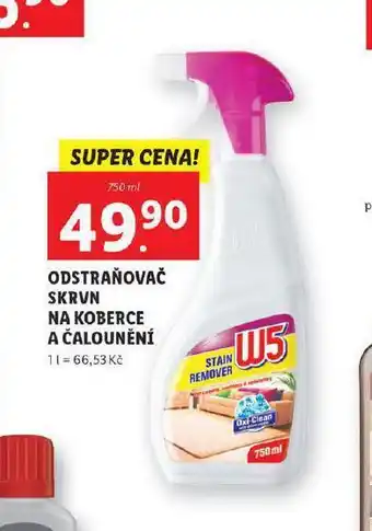 Lidl W5 odtsraňovač skvrn na koberce a čalounění nabídka