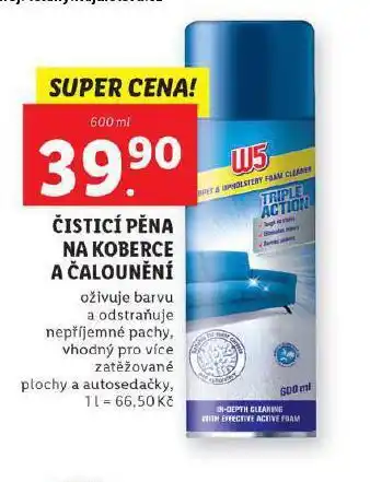 Lidl W5 čistící pěna na koberce a čalounění nabídka