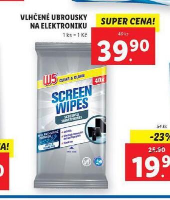 Lidl W5 vlhčené ubrousky na elektroniku nabídka