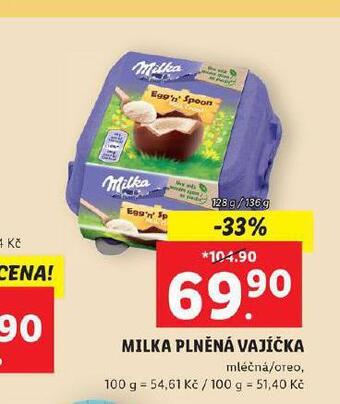 Lidl Milka plněná vajíčka nabídka