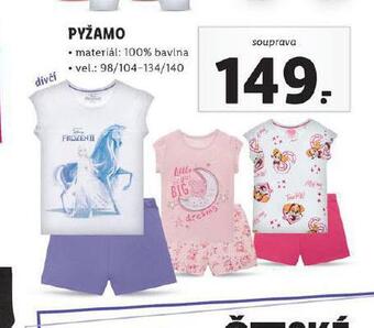 Lidl Dívčí pyžamo nabídka