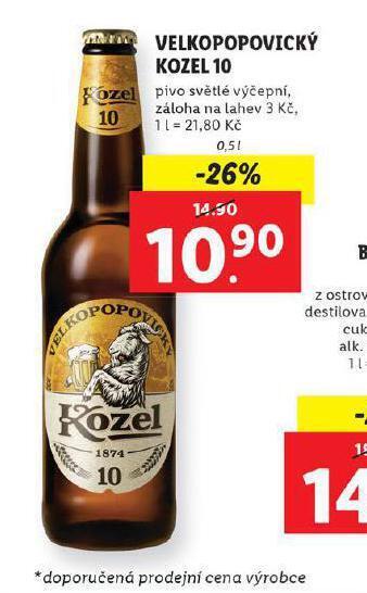 Lidl Pivo velkopopovický kozel 10 nabídka