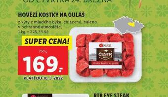 Lidl Hovězí kostky na guláš nabídka