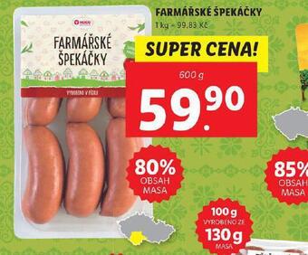 Lidl Farmářské špekáčky nabídka