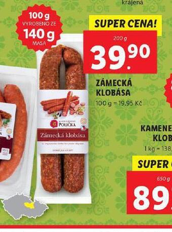 Lidl Zámecká klobása nabídka