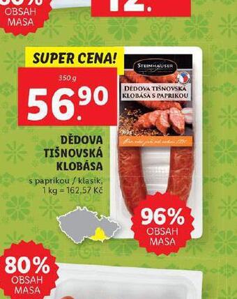 Lidl Dědova tišnovská klobása nabídka