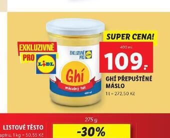 Lidl Ghí přepuštěné máslo nabídka