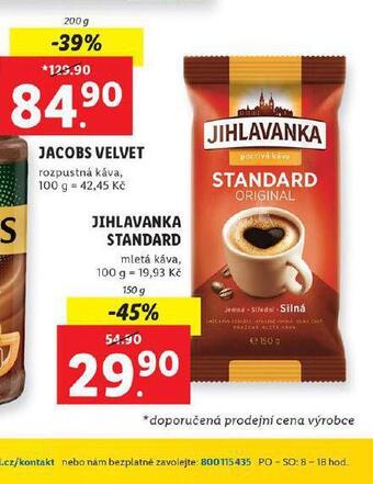 Lidl Jihlavanka standard mletá káva nabídka