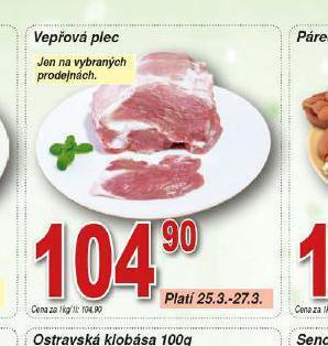 Lidl Vepřová plec nabídka