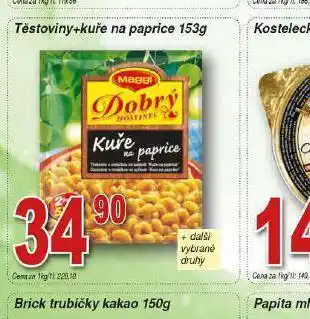 Maggi těstoviny + kuře na paprice