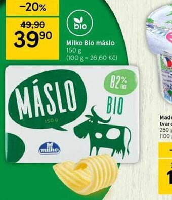Tesco Milko bio máslo nabídka