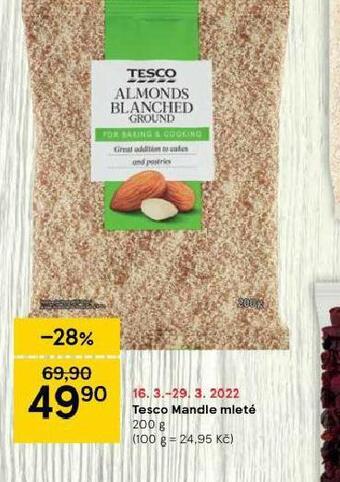 Tesco Tesco mandle mleté nabídka