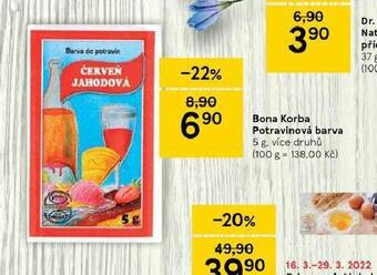 Tesco Bona korba potravinová barva nabídka