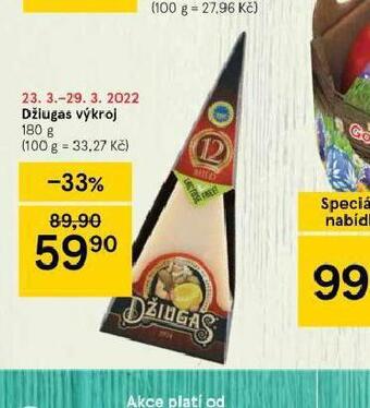 Tesco Džiugas výkroj nabídka